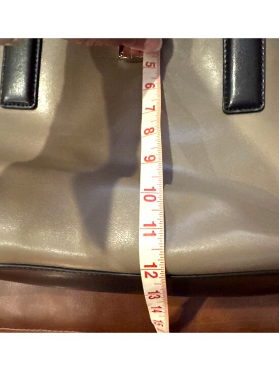 Dana Buchman Large Tote Bags for Women for sale | eBay Dana Buchman Colorblock Leather Tote Bag Taupe Red Brown Padlock Quiet Luxury